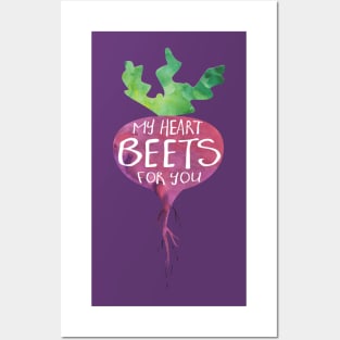 My heart BEETS for you - funny pun design Posters and Art